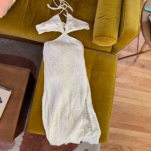 Elan Cream Midi Dress with Cutouts - Size Small